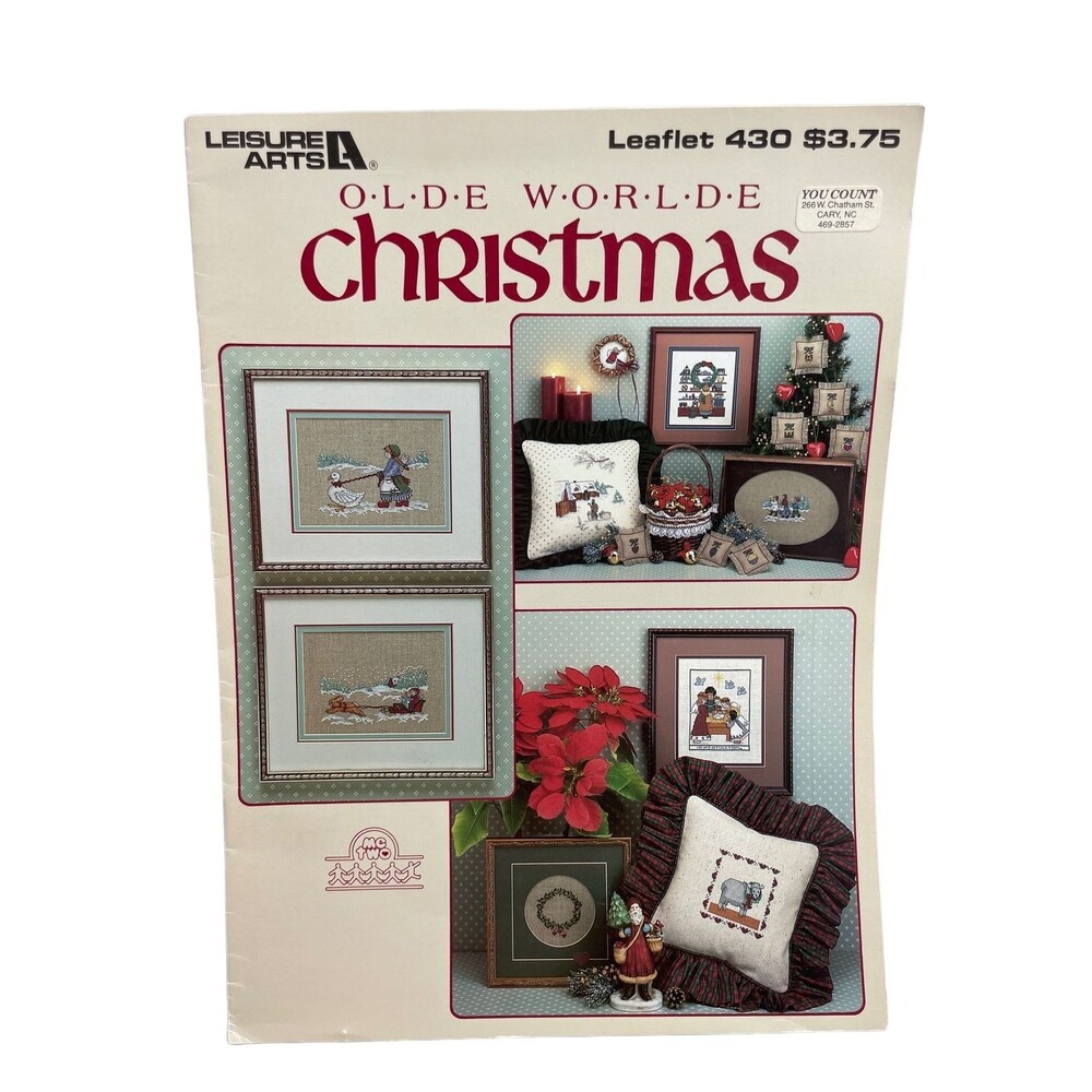 Olde Worlde Christmas Leisure Arts 430 Holiday Cross Stitch Pattern Book